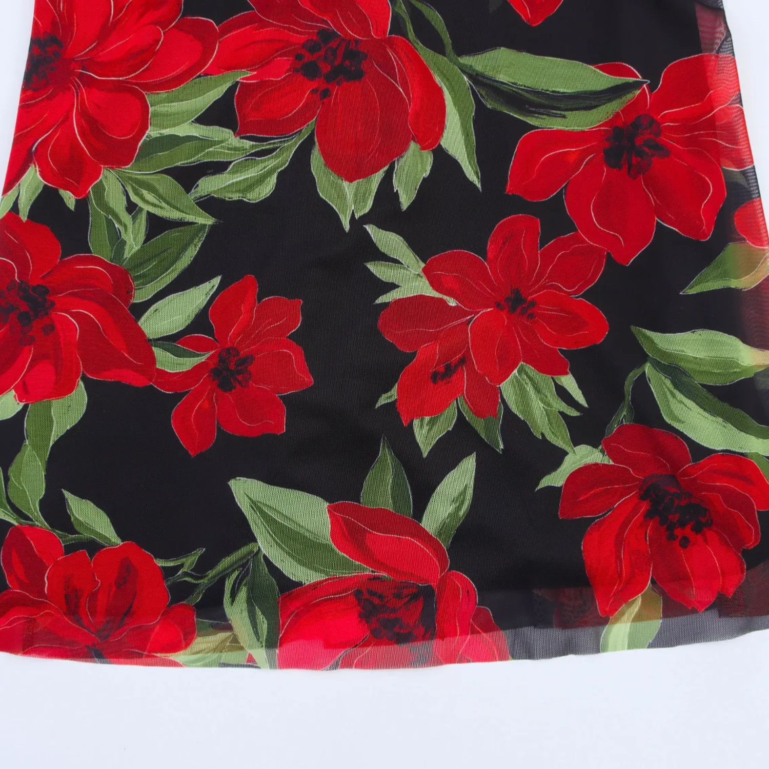 Scarlett | Printed Tulle V-Neck Sleeveless Long Dress with Scarf