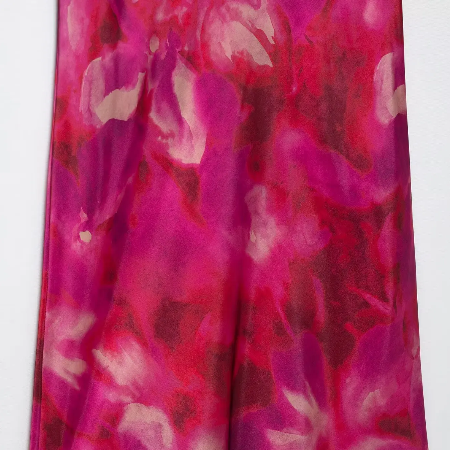 Evelyn |  Printed Satin Sleeveless Slim Midi Dress