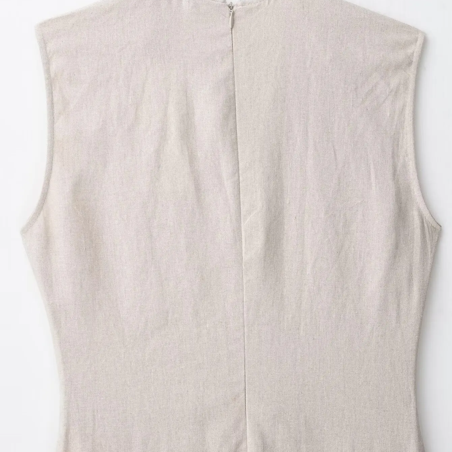 Chloe | Round-Neck Sleeveless Midi Dress with Barrel Pocket