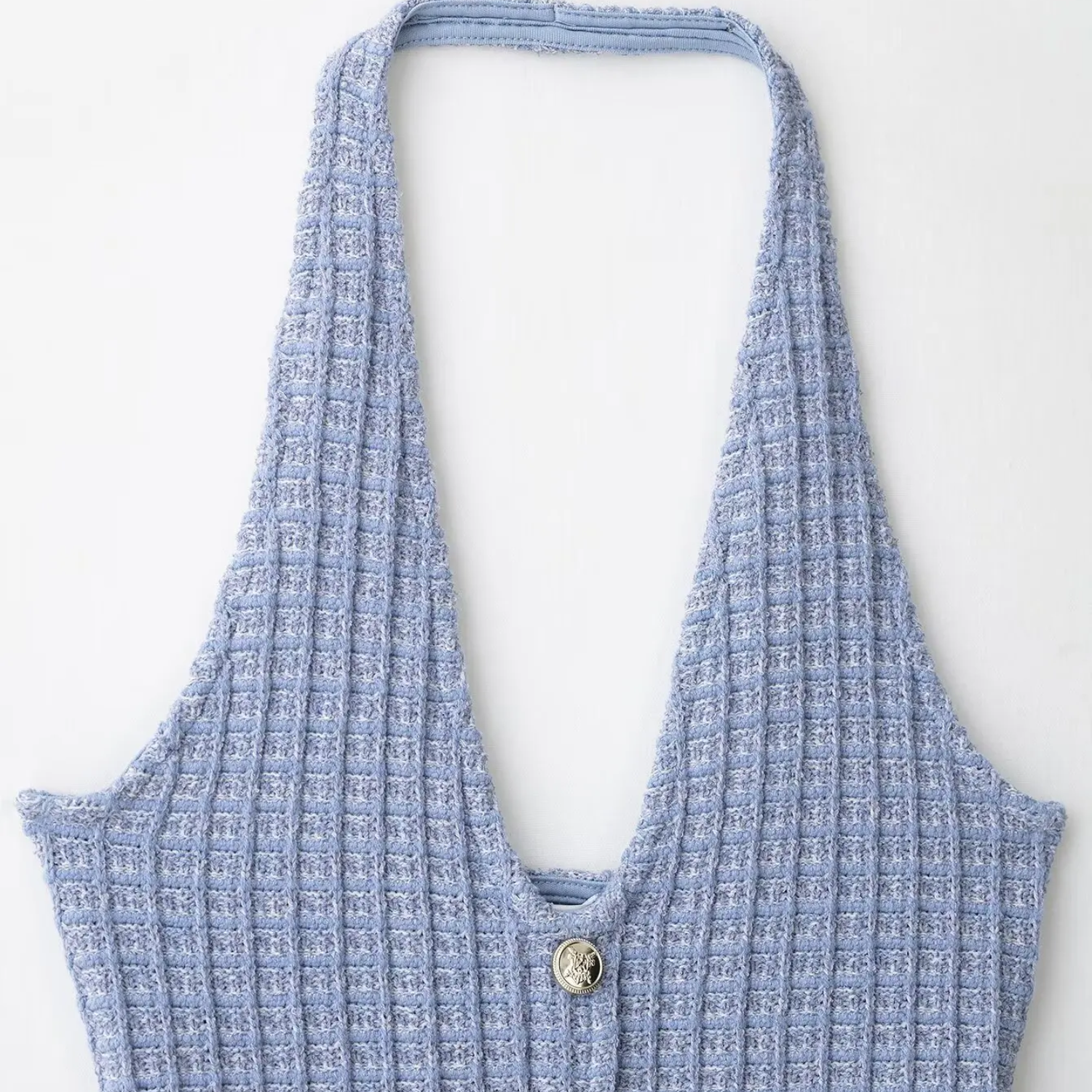 Aria | Single-Breasted Halter Neck Backless Mini Dress