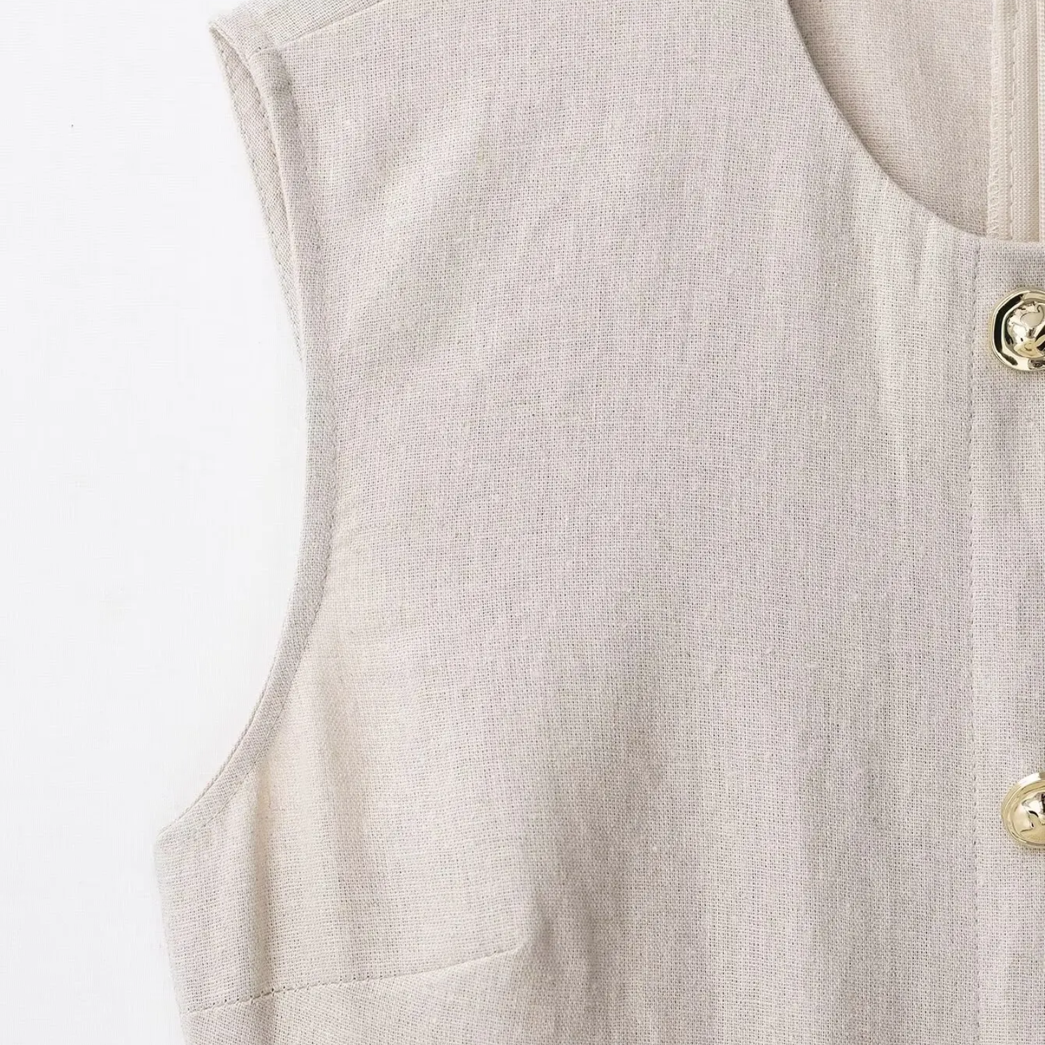 Chloe | Round-Neck Sleeveless Midi Dress with Barrel Pocket