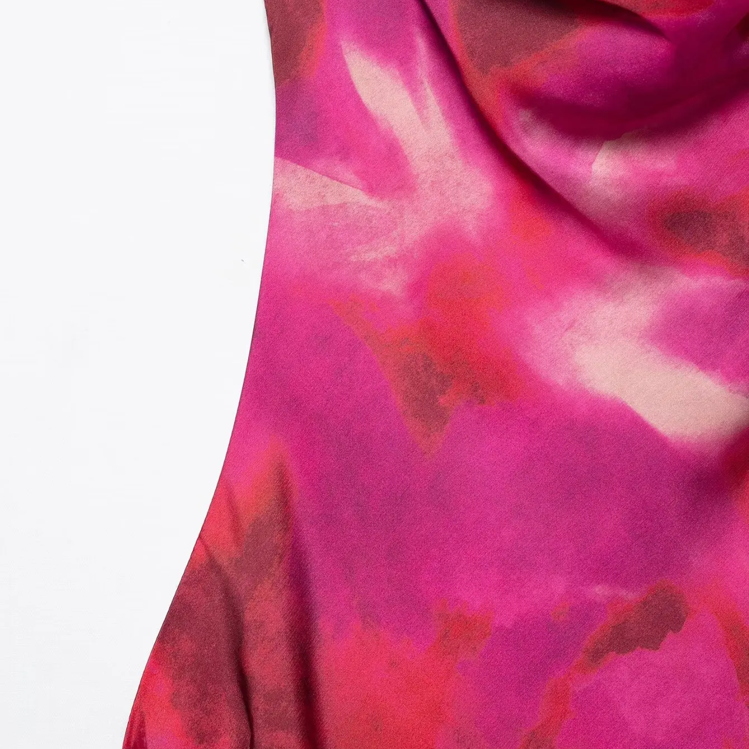 Evelyn |  Printed Satin Sleeveless Slim Midi Dress