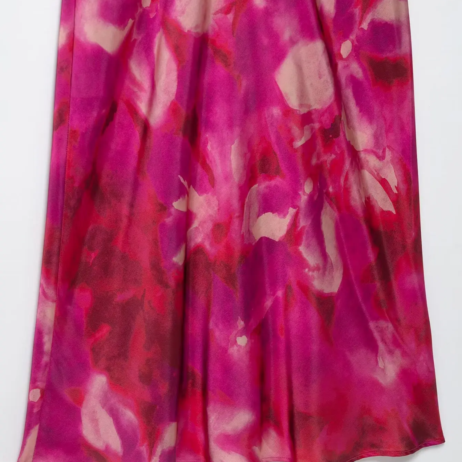 Evelyn |  Printed Satin Sleeveless Slim Midi Dress
