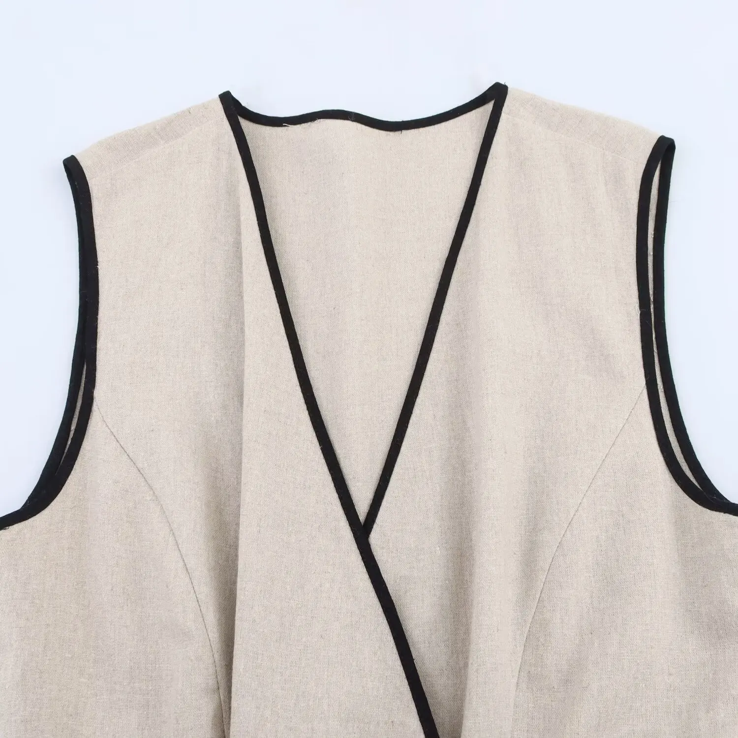 Lily |  V-Neck Single-Breasted Sleeveless Midi Dress with Belt